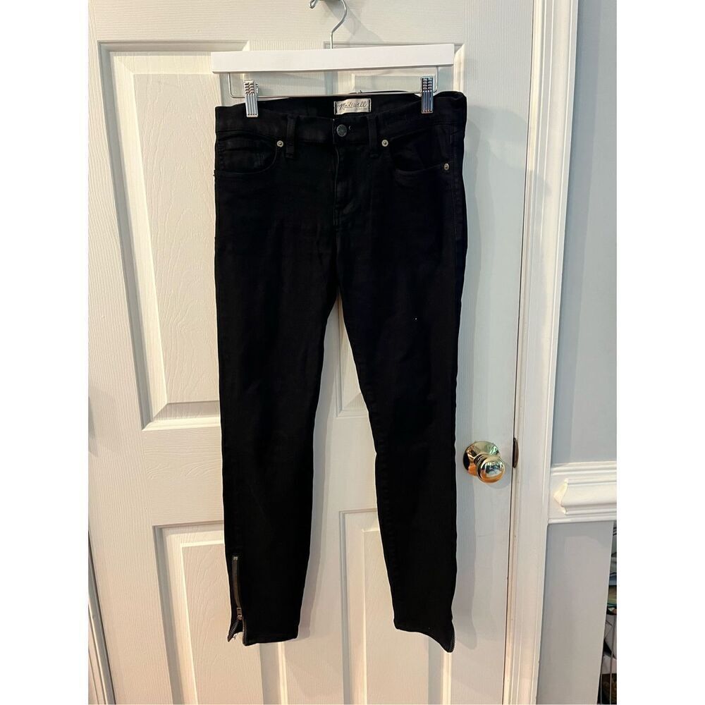 Madewell Black Skinny Skinny Ankle Zip Jeans sz 27 EUC